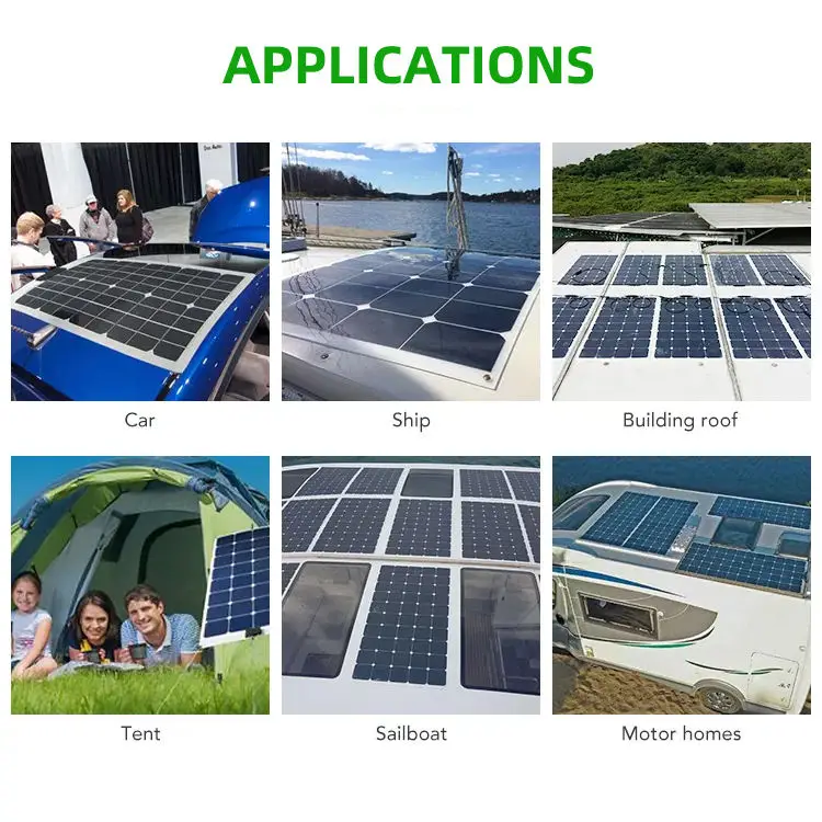 Прямая продажа с завода Гибкая солнечная панель Pv 12 В 200 Вт Моно s для лодки