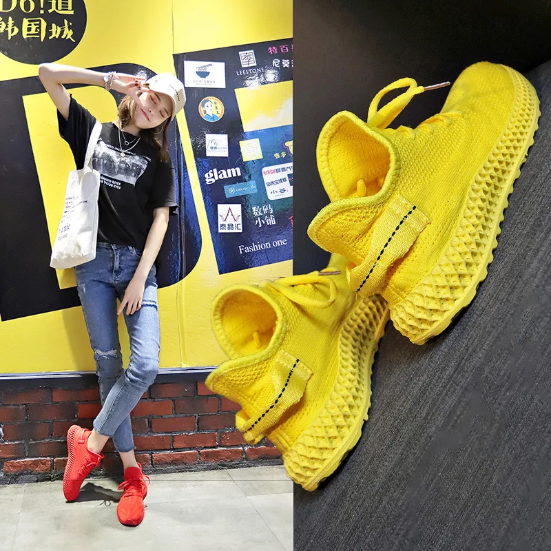Candy color shoes women Breathable  skin friendly high-quality fashion leisure student  sneakers Cross strap increase board shoe