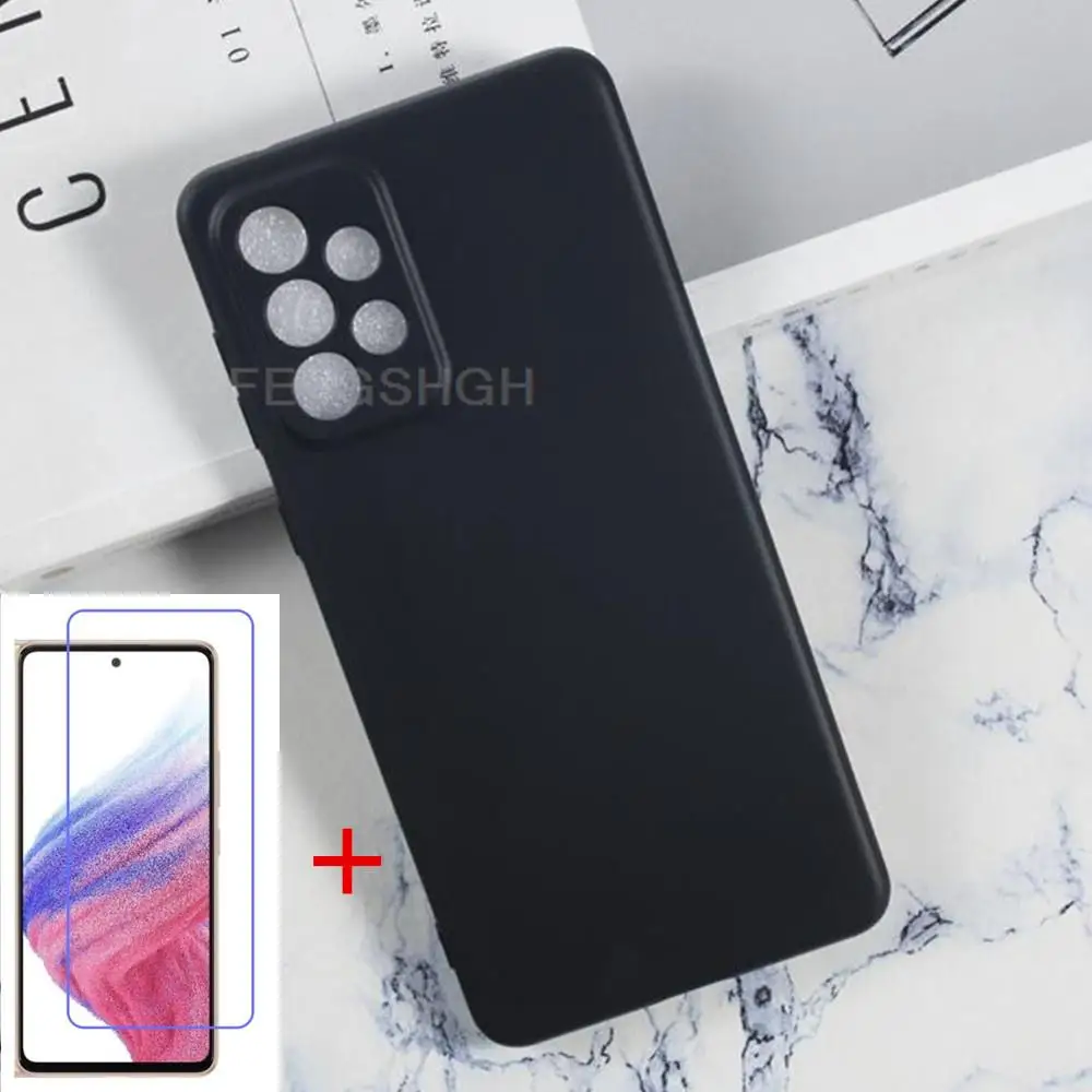 

Прозрачный чехол для телефона Samsung Galaxy A73 5G SM-A736B SM-A736B/DS, силиконовая задняя крышка из ТПУ, закаленное стекло, защита экрана