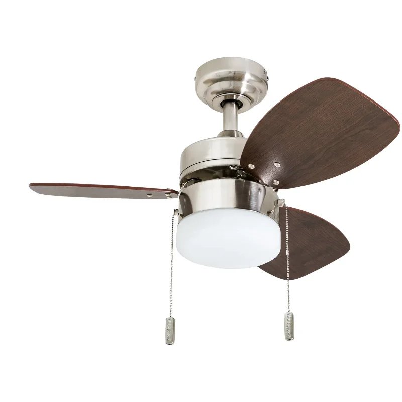 Ocean Breeze 30-InchBrushed Nickel Small 3 Blade LED Ceiling Fan with Light