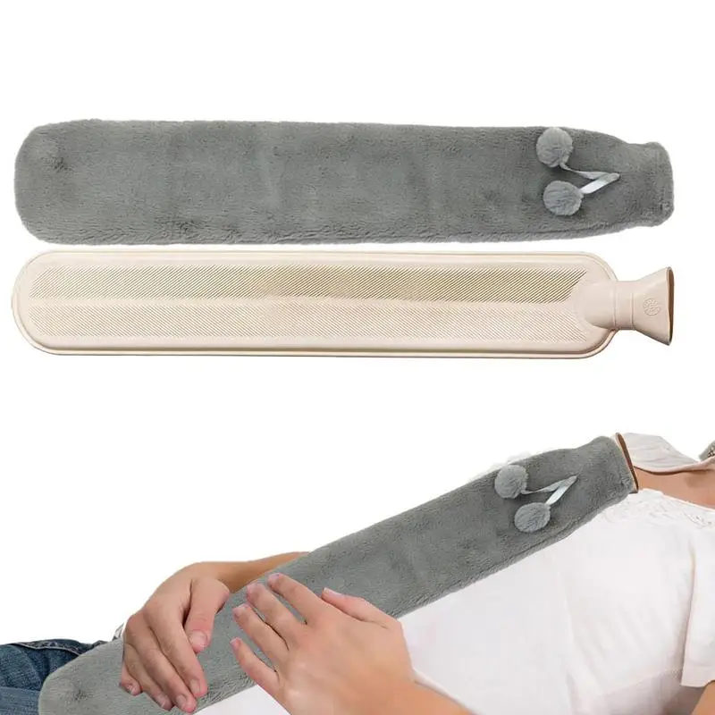 

Hot Water Bottle With Cover 2L Hot Water Bag Extra Long With Plush Cover Removable Hot Cold Pack Hot Water Bed Warmer Cute Hand