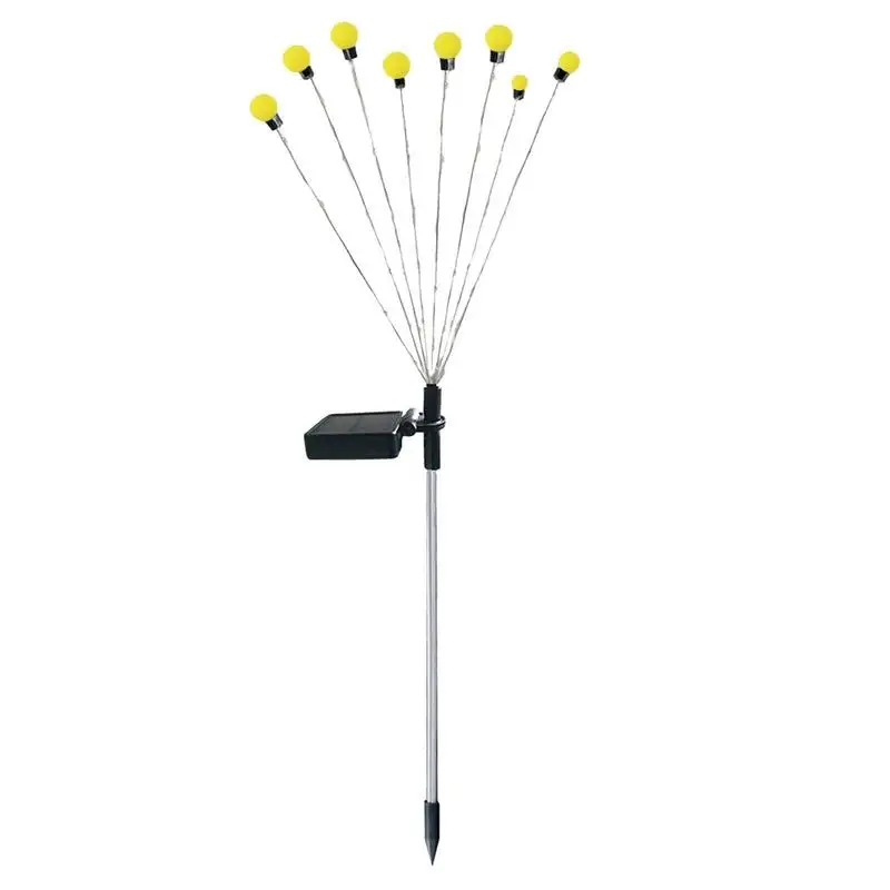 

Solar Pathway Lights Firefly Lawn Yard Decorative Lights LED 8 Head 2 Lighting Modes Waterproof Stakes Decor For Pathway Party