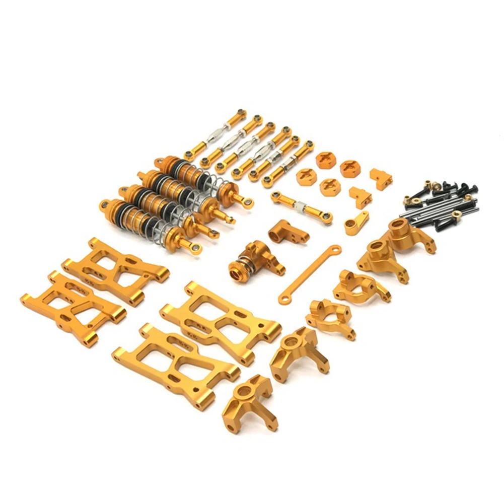 

Front and Rear Shock Absorbers C-Shaped Seat RC Car Upgrade Set for WLtoys 1/14 144001 144002 1/12 124017 124019 Gold