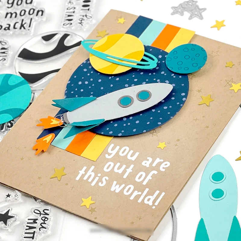 Новинка 2022 прозрачные штампы и металлические &quotПланета&quot Наборы для творчества