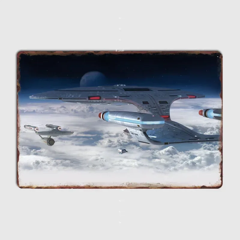 NCC 1701 D Металлическая вывеска Клубные барные пластины Настенная роспись Дизайн