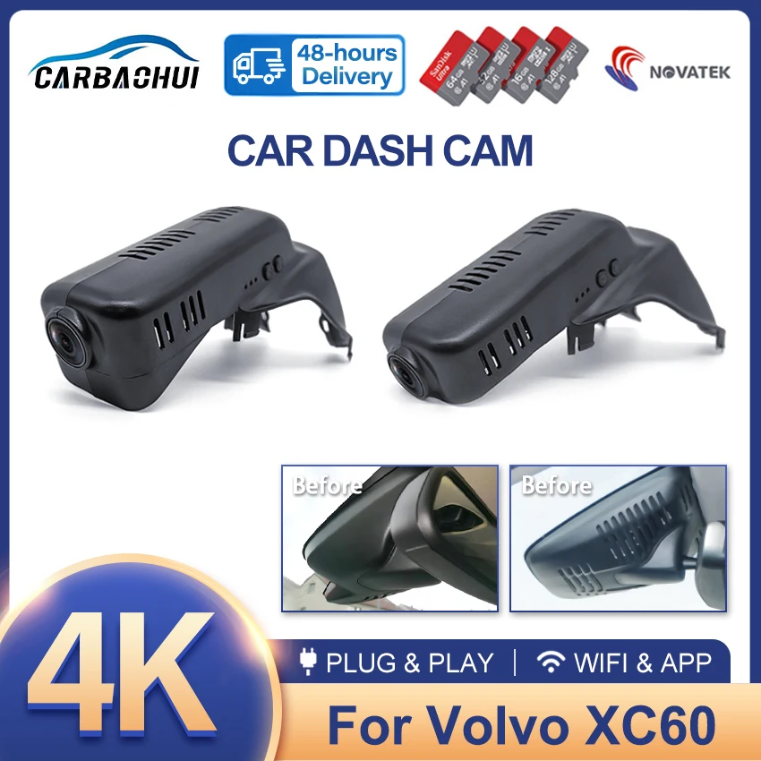 Full 4K HD Plug and Play Car DVR Video Recorder Dash Cam Camera For Volvo XC60 2014 2015 2016 2017 2018 high quality Dashcam