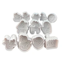 new 3d christmas tree gingerbread man cookie cutter fondant mold xmas biscuits stamp plunger cake decorating moulds baking tools
