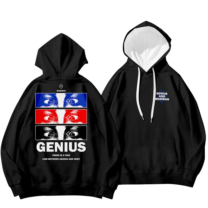 Мужские и женские толстовки Genius and madman мужские топы с длинным рукавом в стиле