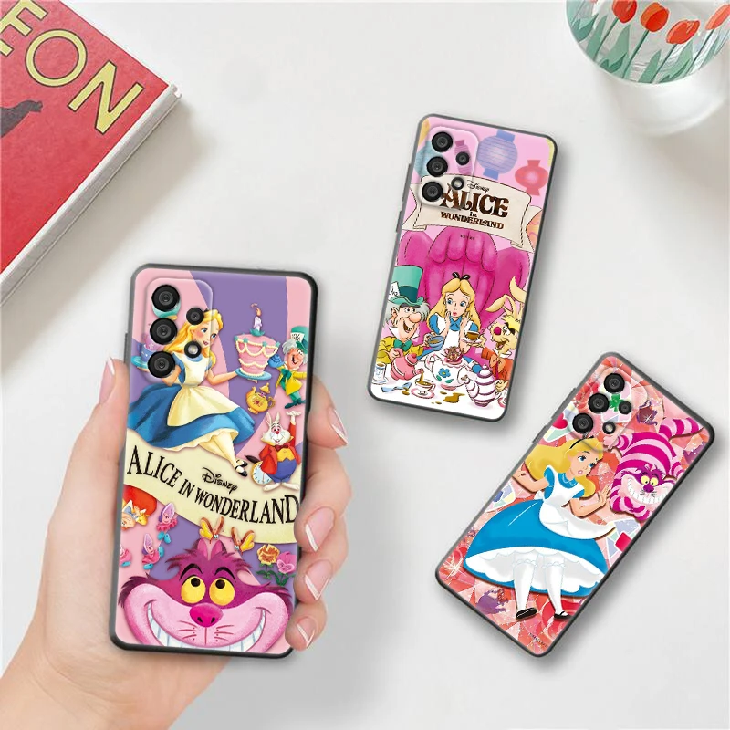 

Disney Alice in Wonderland For Samsung A73 A72 A71 A53 A52 A51 A42 A33 A32 A23 A22 A21S A13 A12 A03 A02 Black Phone Case