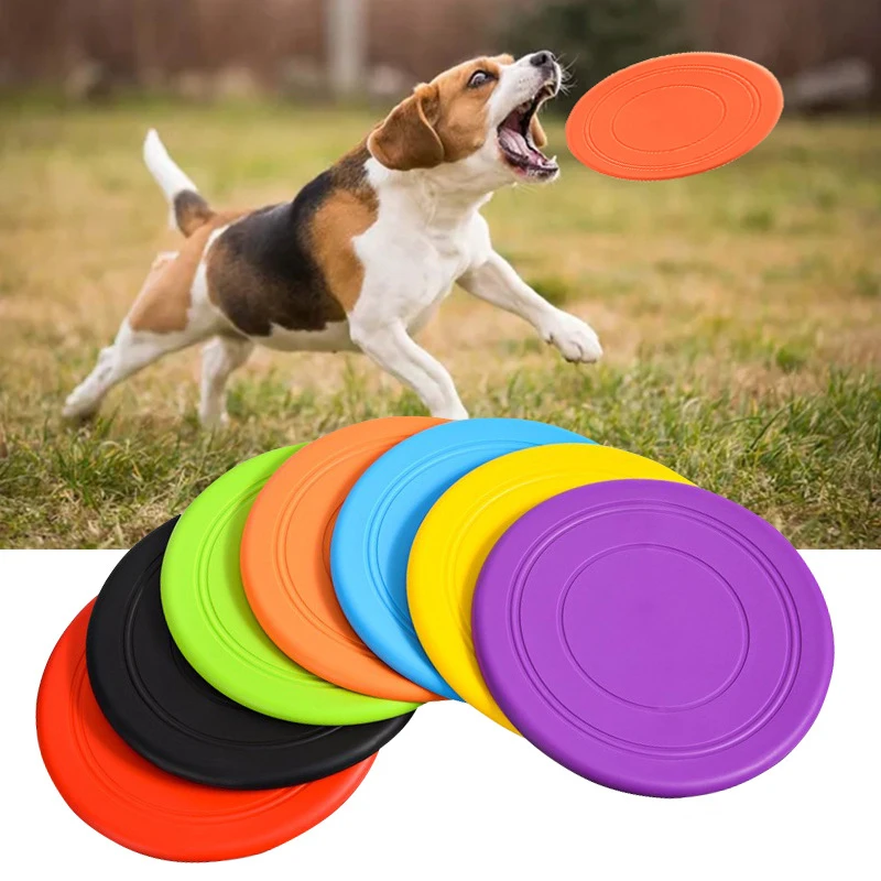 

1 Interesting Non-Slip Silicone Soft Dog Frisbeed Chew Dog Toy Interactive Game Frisbeed Puppy Training Pet Supplies