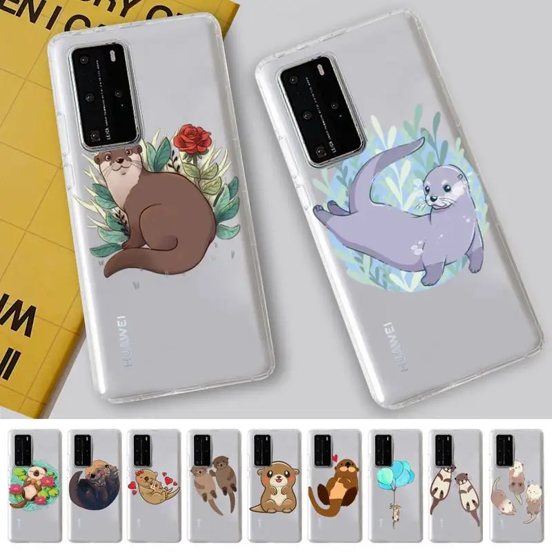 

Cartoon Otter Phone Case for Samsung A51 A52 A71 A12 for Redmi 7 9 9A for Huawei Honor8X 10i Clear Case
