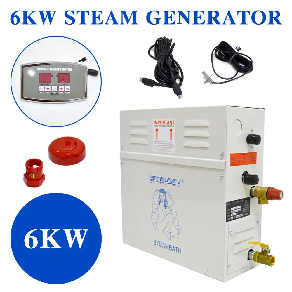 

6KW 220V Steam Generator for sauna bath home SPA shower with ST-135M controller