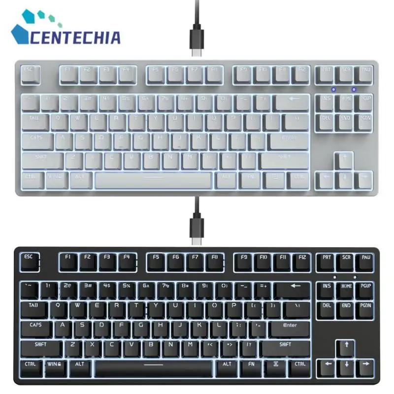 

Механическая клавиатура Red Axis, универсальная игровая Офисная Клавиатура Type-c, игровая Проводная клавиатура с 87 клавишами, аксессуары для компьютера