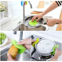 2 pieces set of hot magic silicone dish bowl multi function cleaning brush cleaning pot pan cleaning brush kitchen detergent