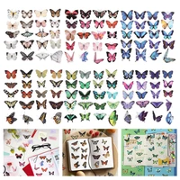 40 pcs elegant butterfly stickers pet transparent decorative decals for phone laptop waterbottle planner diary journal scrapbook