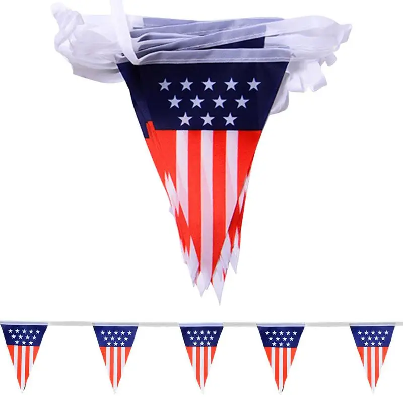 

4th American Flag 1421 20PCS Desk Flag American USUSA United States Of America Square Table Flag Desk Triangle Flag