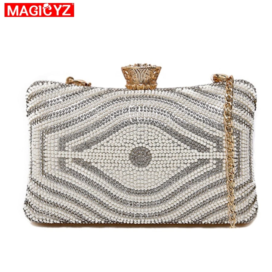 

MAGICYZ Messenger Bags Crystal Evening Clutch Bag Diamond Clutches Purse Ladies Chain Shoulder Bag For Wedding/Dinner/Party