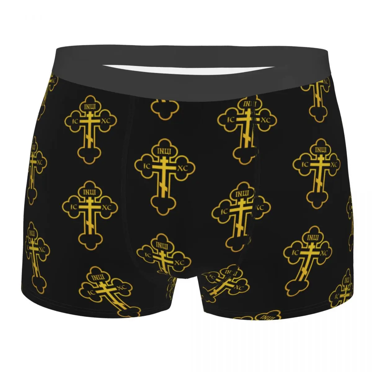 

Russian Orthodox Cross' Underpants Breathbale Panties Male Underwear Print Shorts Boxer Briefs