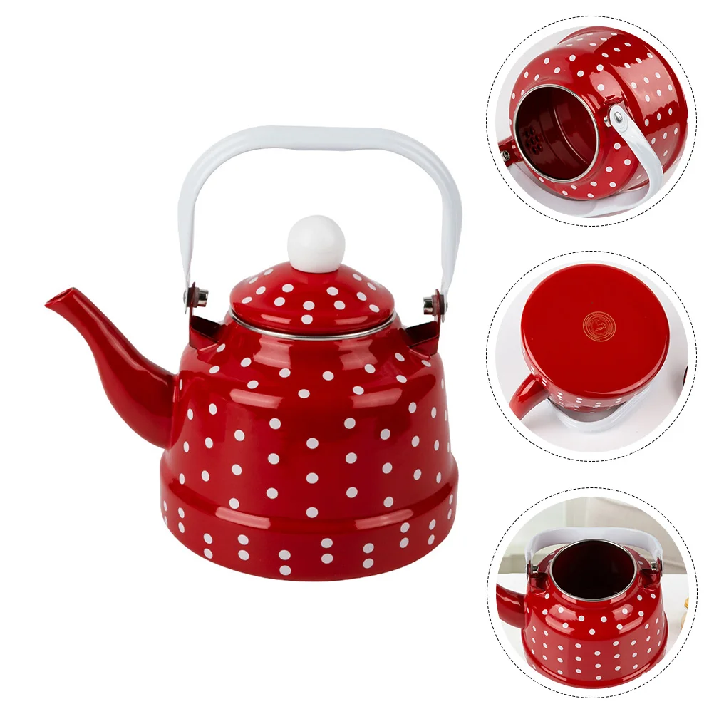 

Kettle Tea Teapot Pot Water Enamel Stovetop Coffee Dot Ceramic Teakettle Polka Whistling Boiling Enameled Stove Steel Chinese
