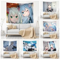 cat ears girl hanging bohemian tapestry art science fiction room home decor wall hanging sheets