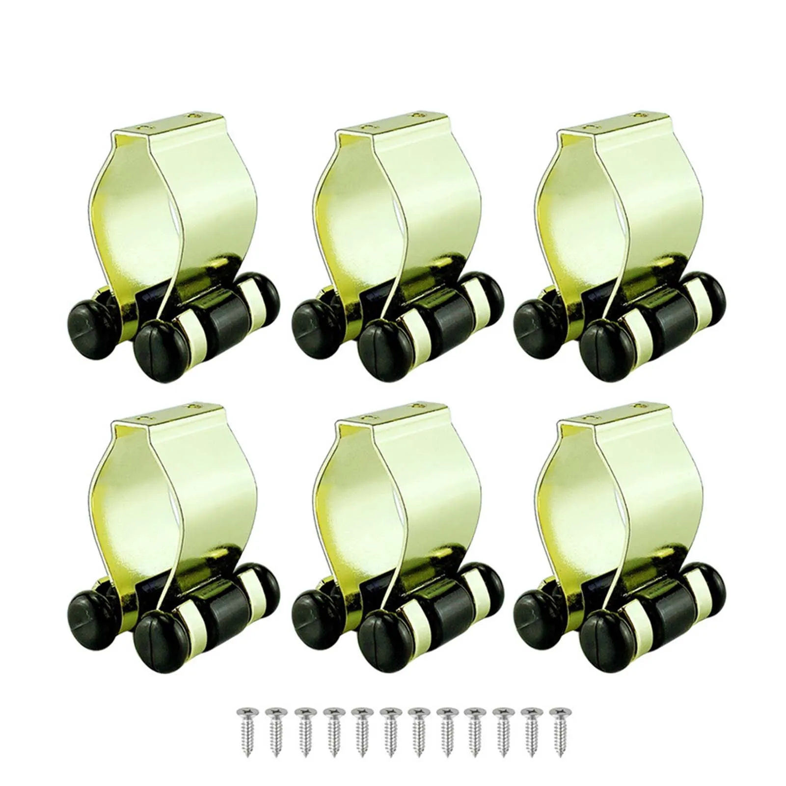

6 Piece Metal Fishing Rod Clips Stable Club Positioning Clamps Holder For Pole Storaging