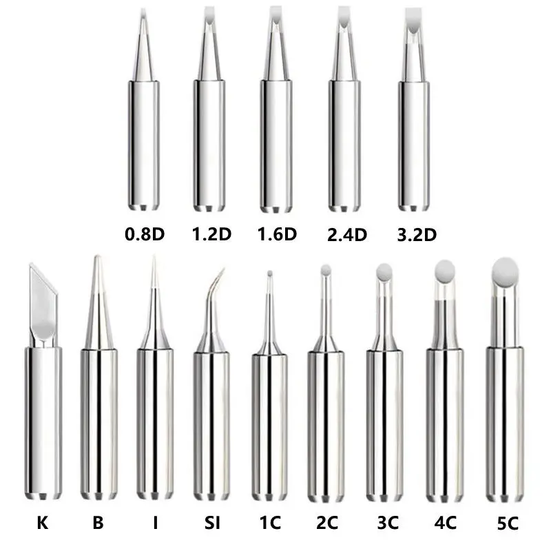 Набор медных наконечников для паяльника 900M-T, 5/10/12/14 шт.