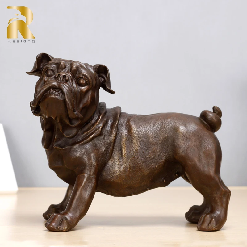 

Vintage Bronze Dog Statue Bronze Dog Sculpture Antique Lucky Animal Figurines Desktop Ornament Home Decor Crafts Gifts