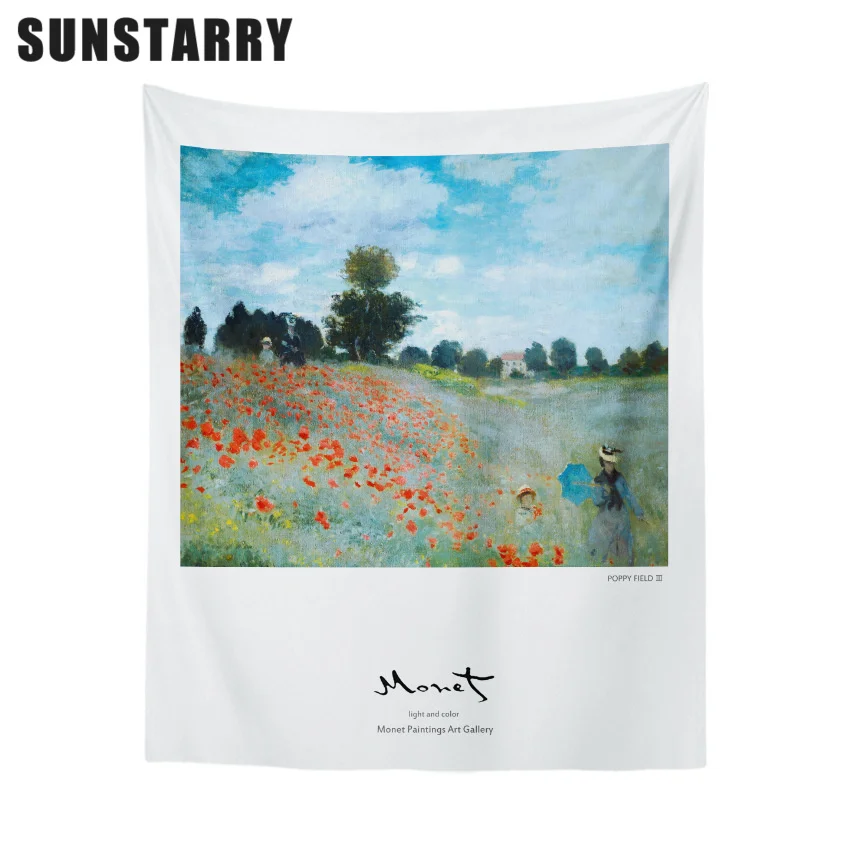 

Small Monet Scenic Painting Tapestry Wall Hanging Abstract Painting Art Wall Hanging Beautiful Landscape Livingroom Decor Crafts