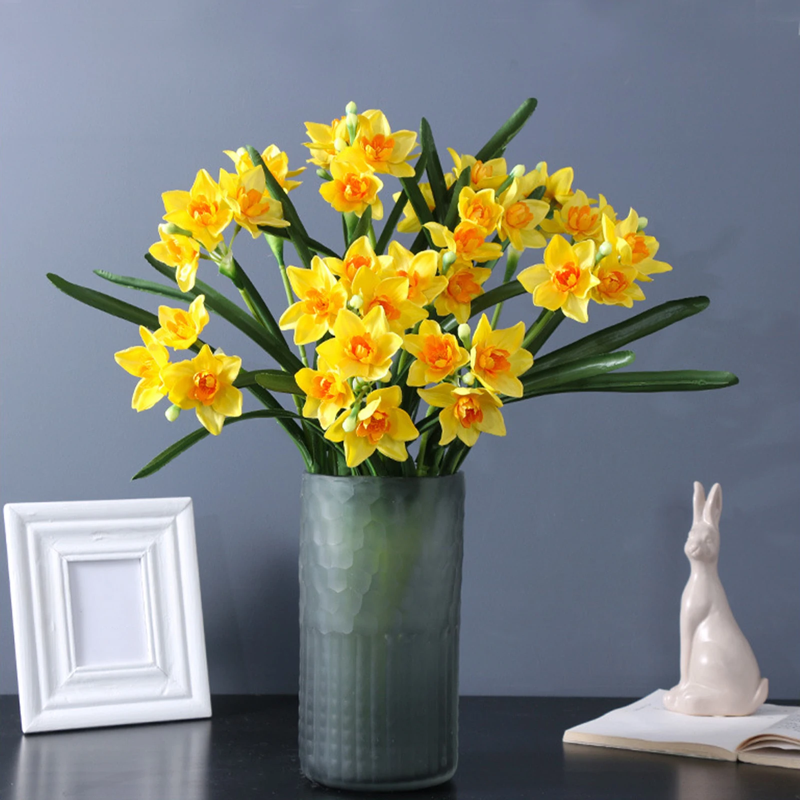 

Fake Daffodil Artificial Narcissus Flower Bouquet Home Decoration Fake Desktop Flowers Wedding Scene Decor