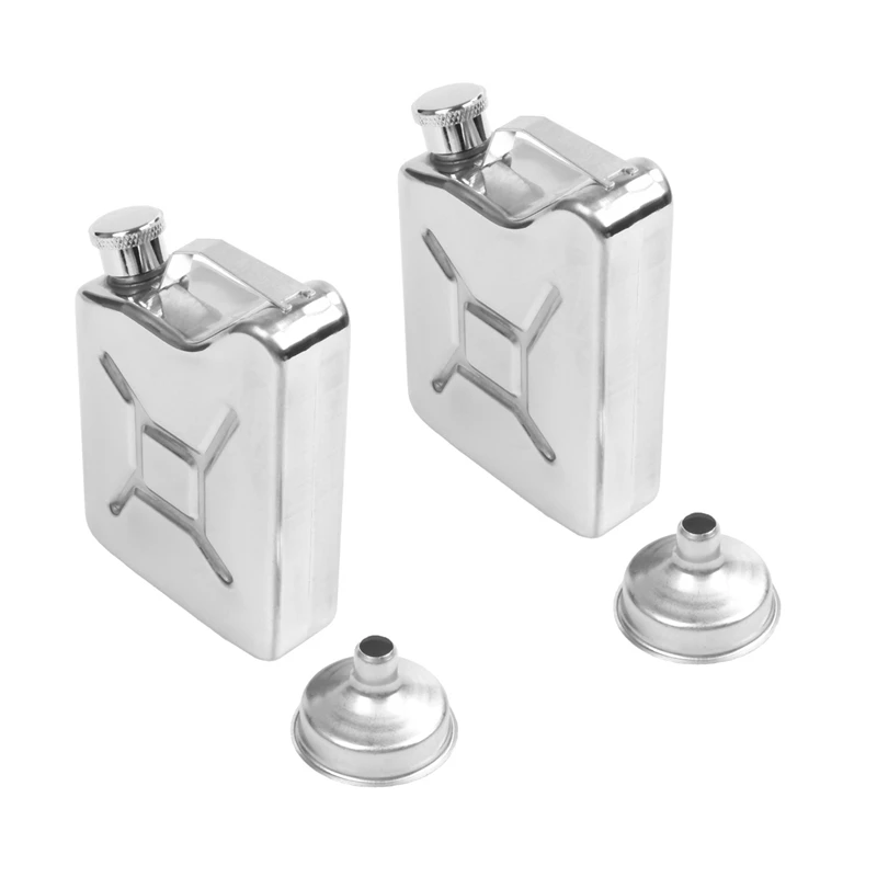 

2X Mini Stainless Steel 5Oz Hip Flask Liquor Whiskey Alcohol Fuel Gas Gasoline Can