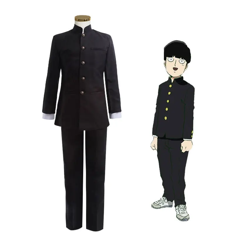 Anime Mob Psycho 100 Mobu Saiko Hyaku Kageyama Shigeo Cosplay Costume Black Gakuran Suits Top Pants For Halloween