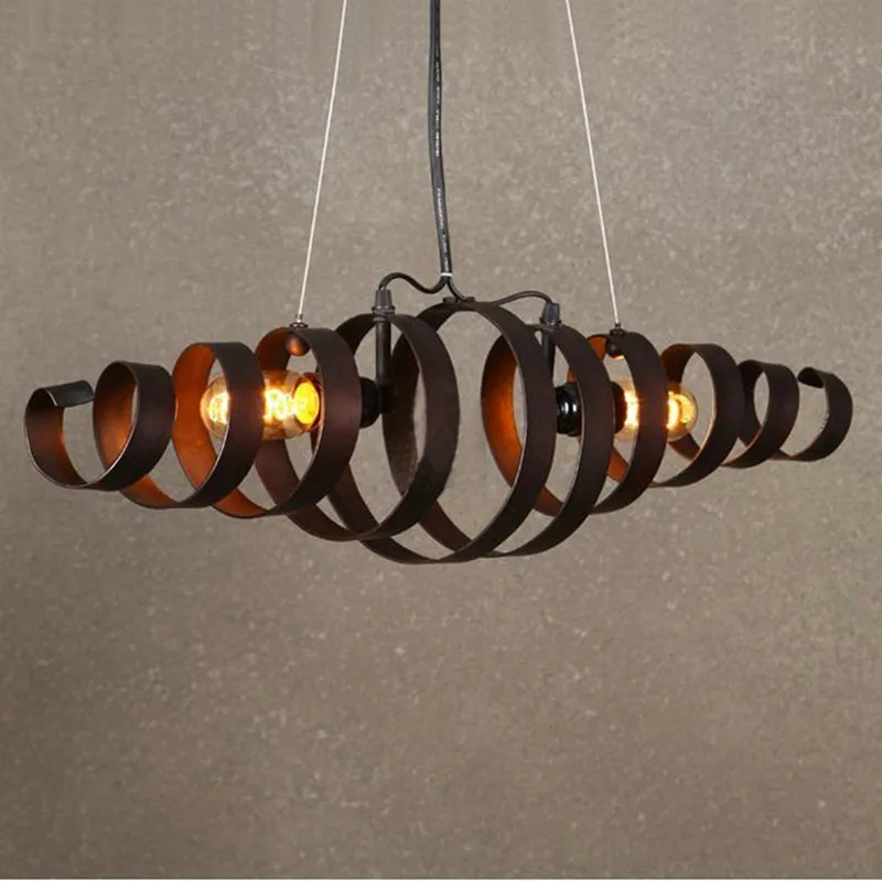 

Ceiling Hanging suspension light Industrial pendant light Spiral metal lampshade Bar Retro rustic light Loft Kitchen