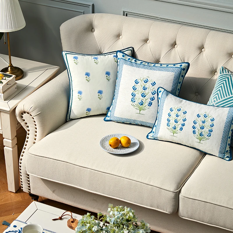 Разноцветные подушки синяя Подушка роскошная декоративная подушка для дивана