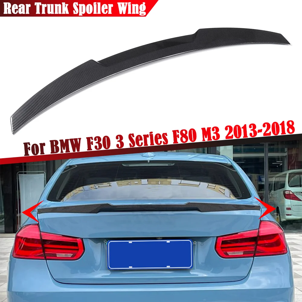 

Glossy Black/Carbon Fiber Look Car Rear Trunk Boot Lip Spoiler Wing Lip M Style For BMW F30 3 Series F80 M3 2013-2018