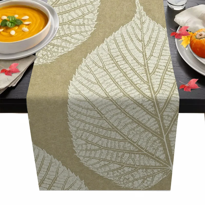 

Table Runner Modern Minimalist Leaf Pattern European Home Kitchen Table Decoration Simple Fresh Birth Party Wedding Tablecover