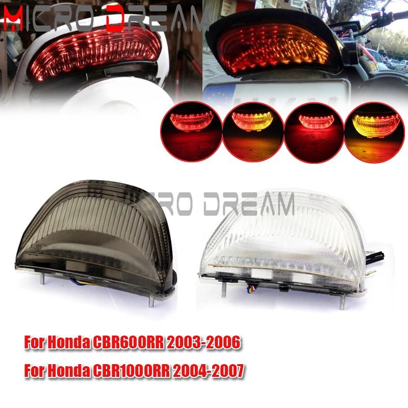 

Задний фонарь, задний фонарь, светодиодная лампа стоп-сигнала поворота, встроенное освещение для Honda CBR600RR 2003-2006 CBR1000RR 2004-2007