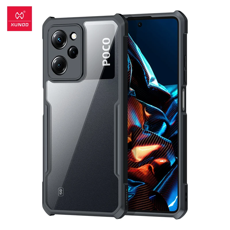 For POCO X5 5G X5 Pro Case,Xundd For POCO X5 X4 X3 Pro Airbag Shockproof Bumper Shel,Lens Full Protection Back Tranparent Cover