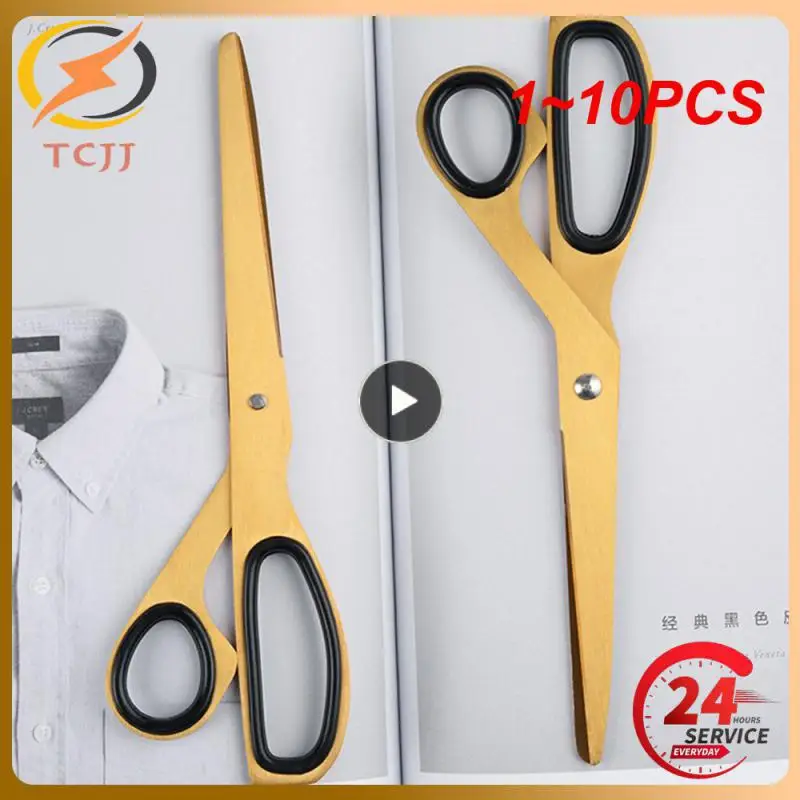 

1~10PCS Golden Scissors Household Cutting Tools Office Ribbon-cutting Scissors Asymmetry Fabric Dressmaking Cutter Tailor Shear