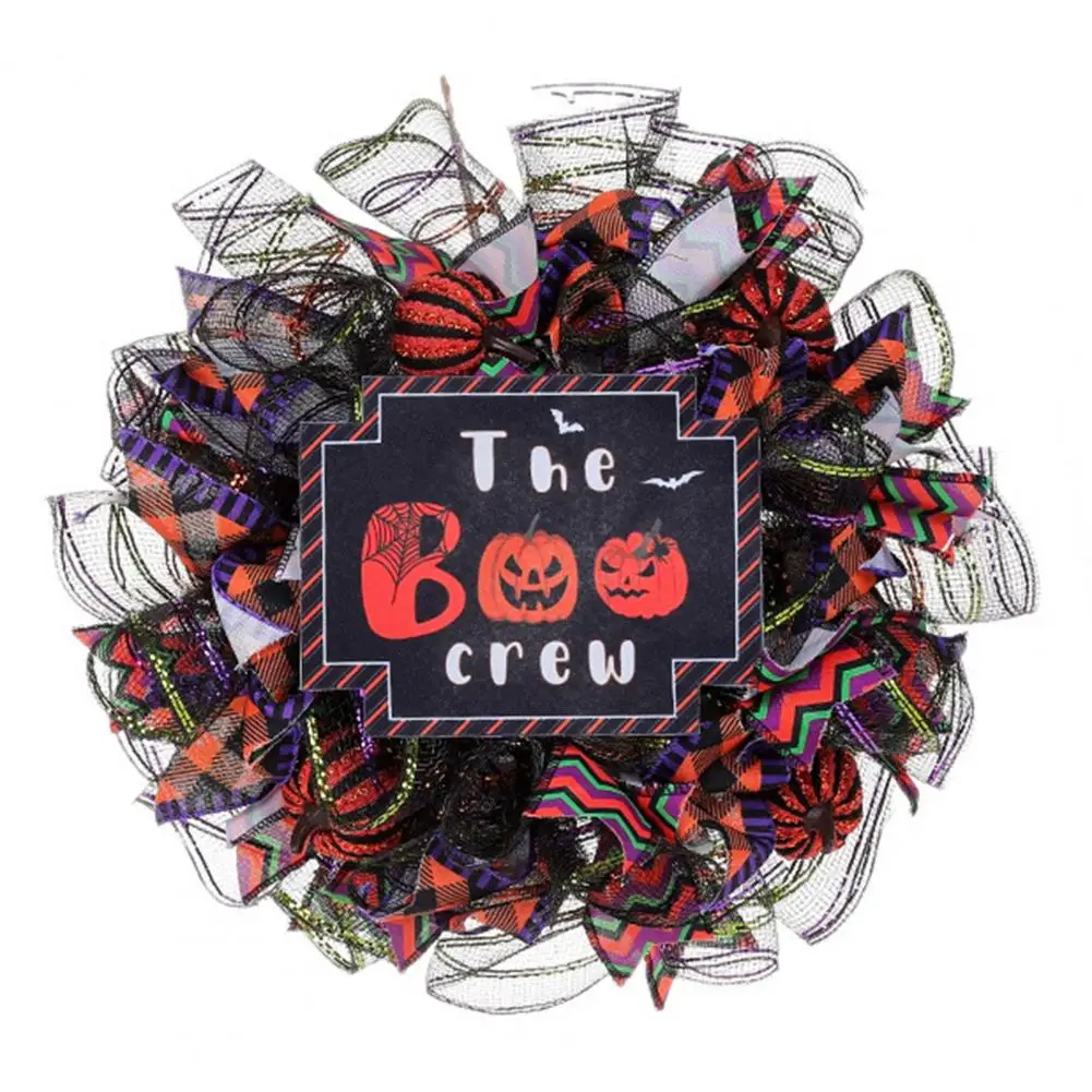 

Fabric Decor Wreath Scary Halloween Wreath Creepy Door Window Decor for Haunted House Party Spooky with Fabric Letter Print Prop