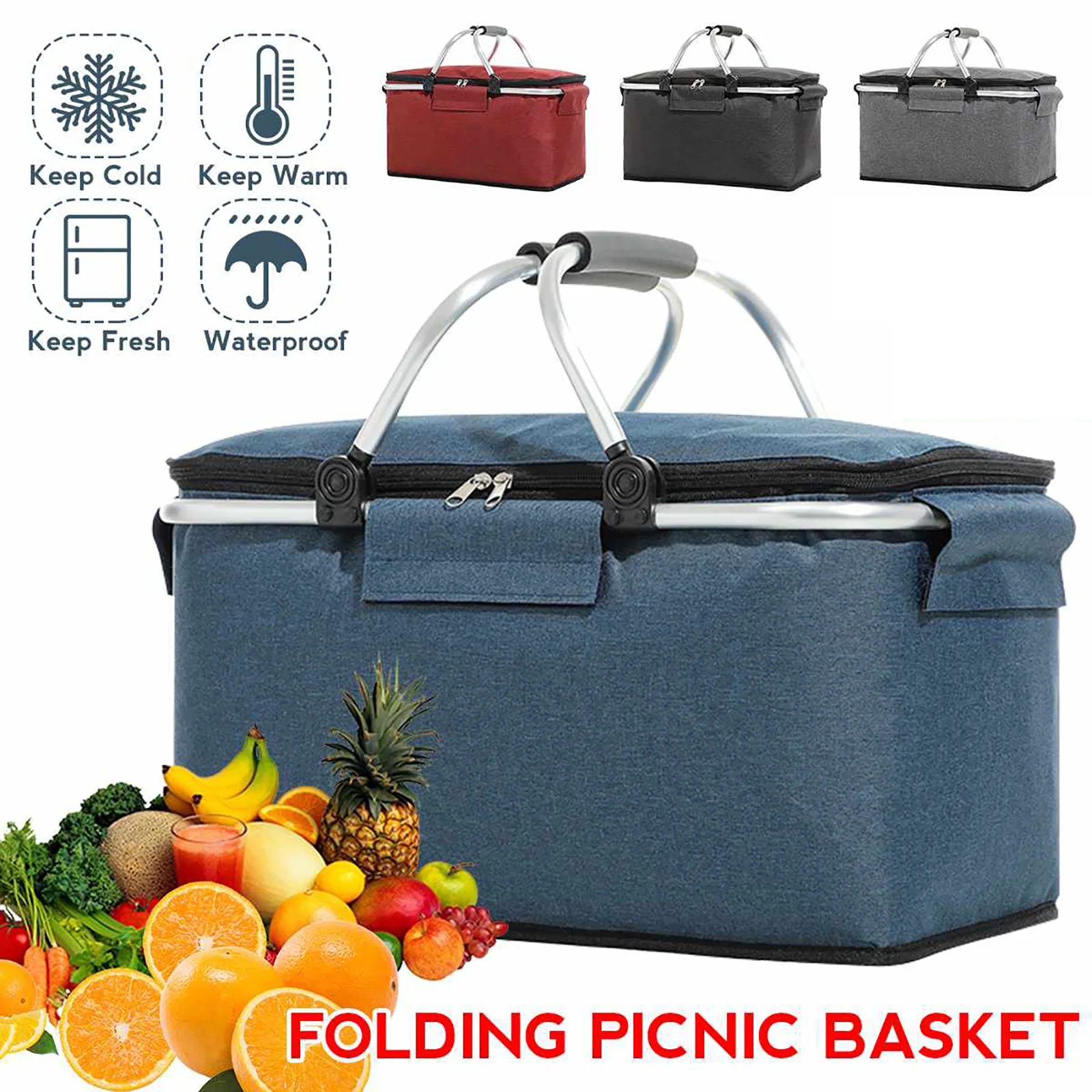 

Складные сумки для пикника, кемпинга, сумка-холодильник с изоляцией, крутая корзина для хранения, сумка-бокс, вместительные сумки для пикник...