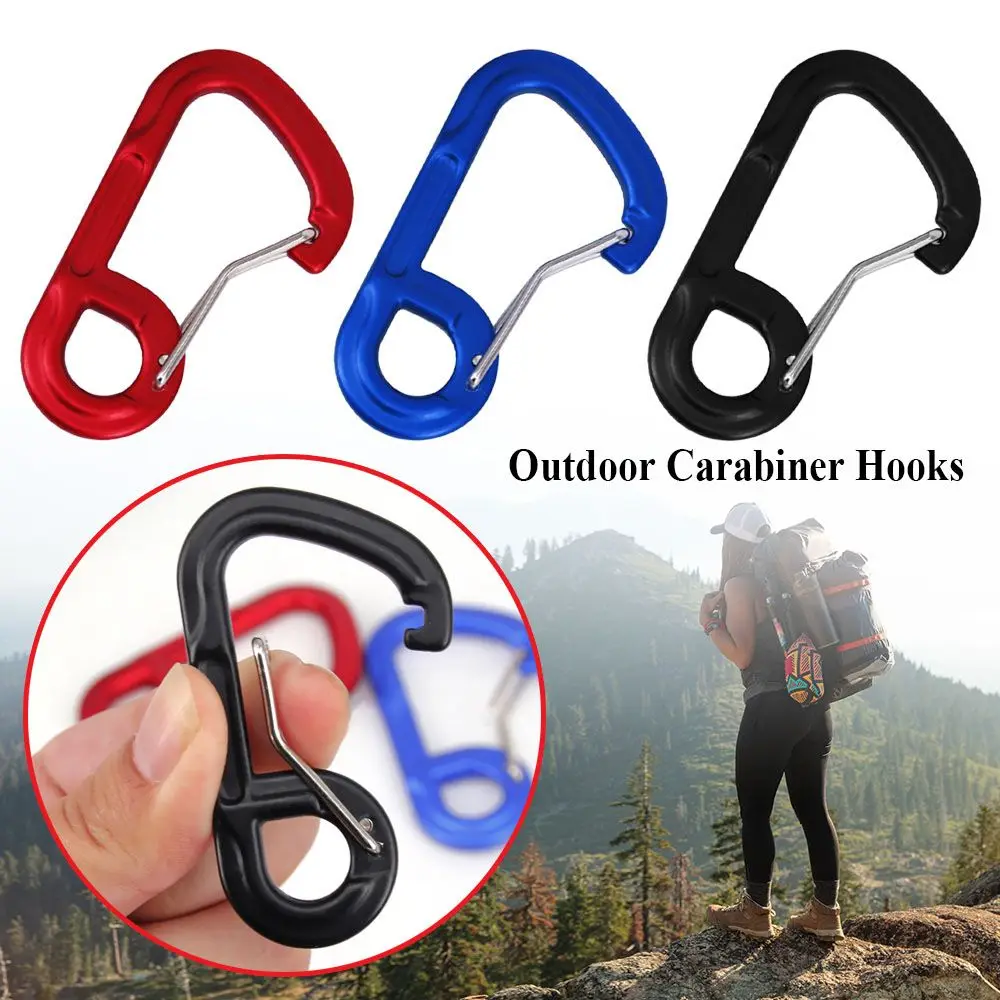 

3Pcs New Equipment Multicolor Aluminium Safety Alloy Carabiner Buckle Keychain Climbing Button Camping Hiking Hook