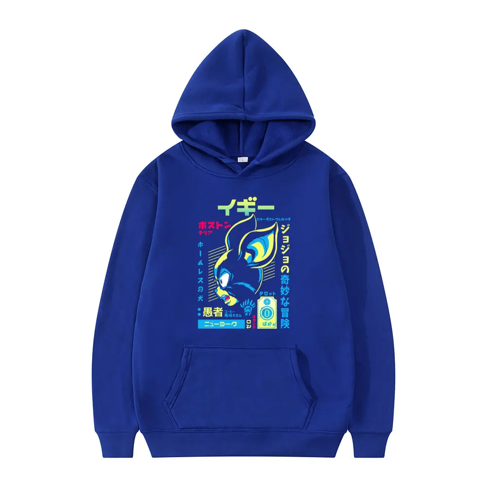 

Толстовка с капюшоном для мужчин и женщин, аниме Джоджо невероятные приключения, Iggy Stardust Crusaders, кофта с длинным рукавом в стиле панк, модная п...