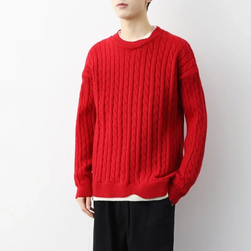 Новое поступление осенне-зимний мужской свитер свободного кроя модный корейский