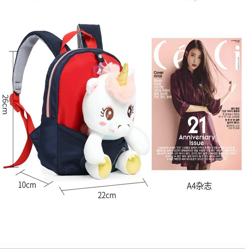 MRLD Kids Unicorn Backpack Toddler Kindergarten Backpack Cartoon Plush Doll Schoolbag Bookbag Boys Girls Outdoor Small Bag