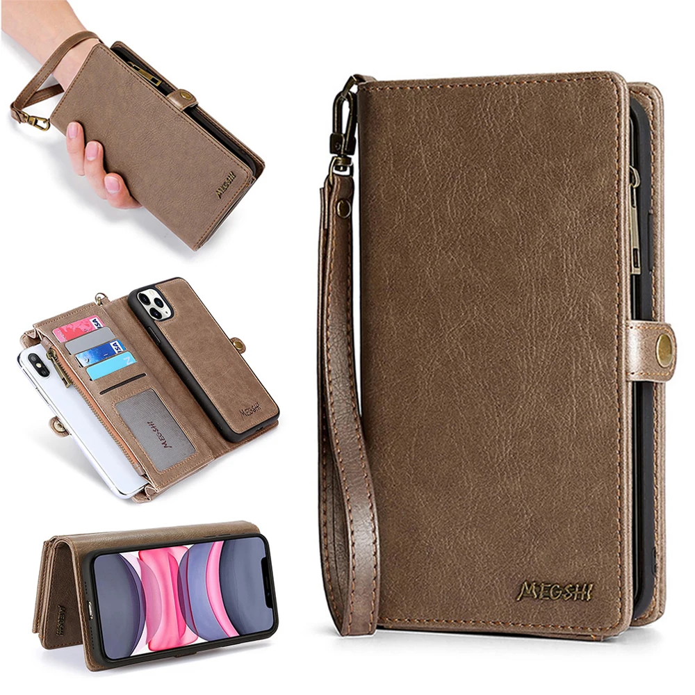 

Wallet Leather All Inclusive Card Pocket Phone Case For Iphone 12 11 Iphone12 Pro Max 7 8 Plus X Xs Xr X Max 12promax Bag Cover