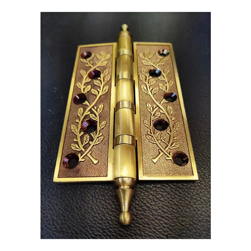 Цельные COTOM дверные петли с короной, твердая латунь, толстая плоская золотая цветочная петля, сверхмощная медная петля для ворот виллы