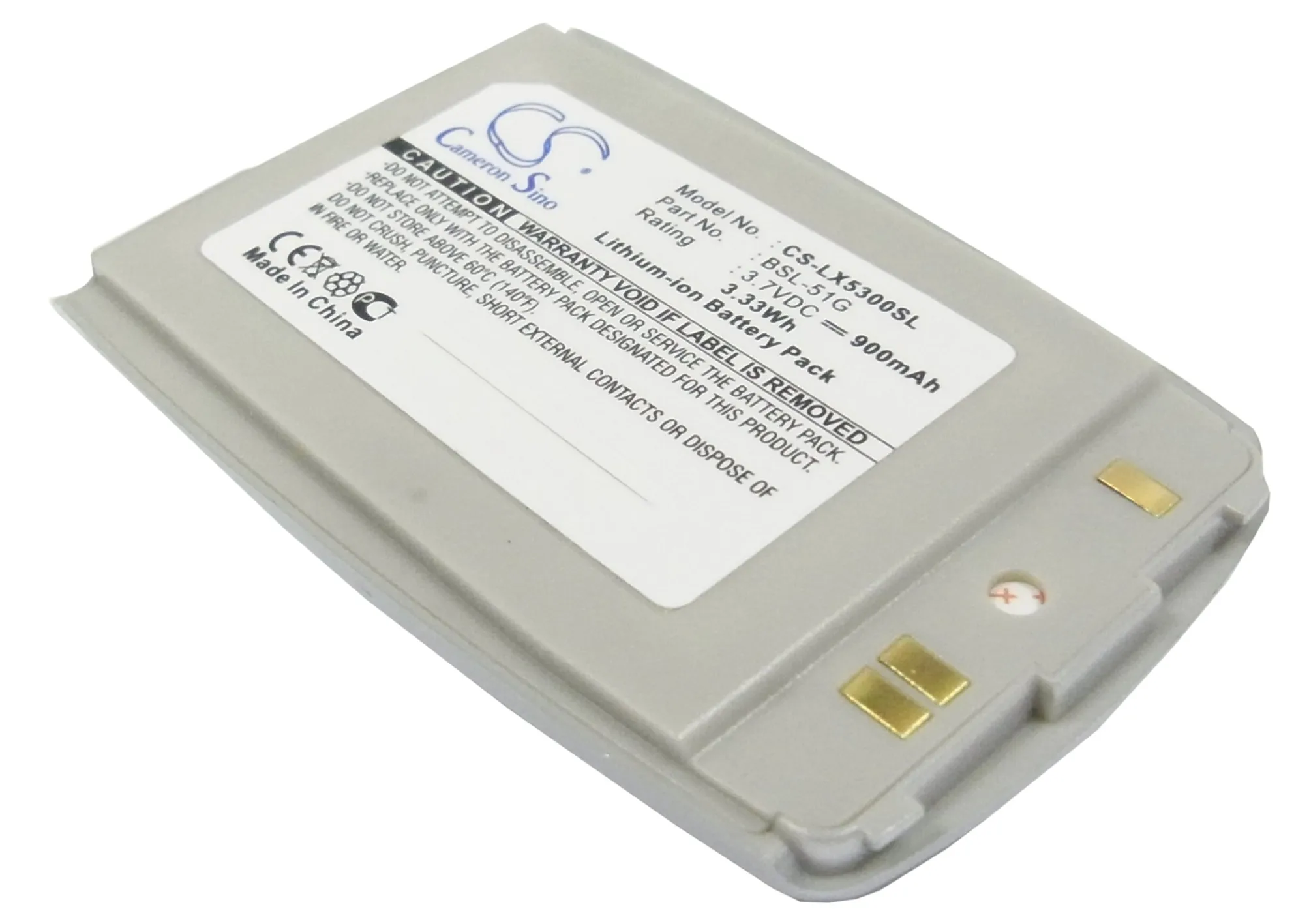 

Аккумулятор CS 900 мАч для LG 5300, 5350, G5300 BSL-51G