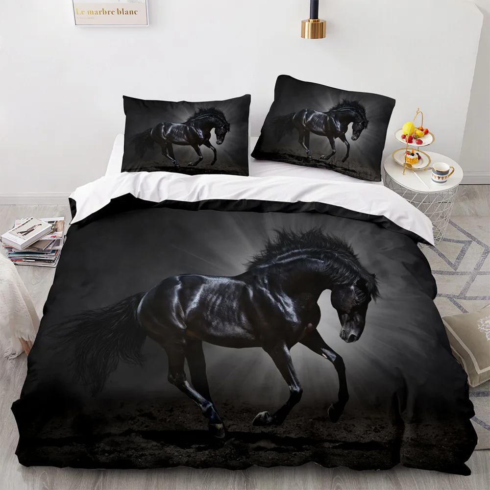 

Set Single Twin Full Queen King Size Men/women Bed Set Aldult Kid Bedroom Duvetcover Sets 3D Print 030 Horse Bedding