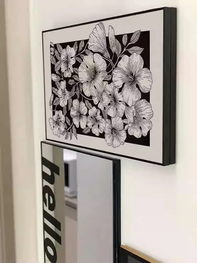 Современный черный белый и серый стиль нишевое искусство замачиваемые цветы