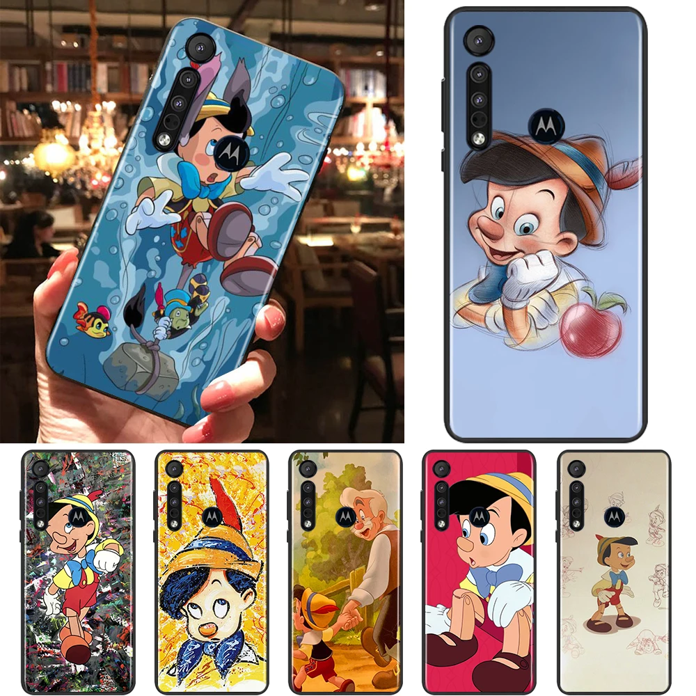 

Anime Pinocchio Cute Case For Motorola G9 G8 E20 E7 E6 One Marco Hyper Fusion Power Lite Edge Plus Black Phone Cover Coque Capa